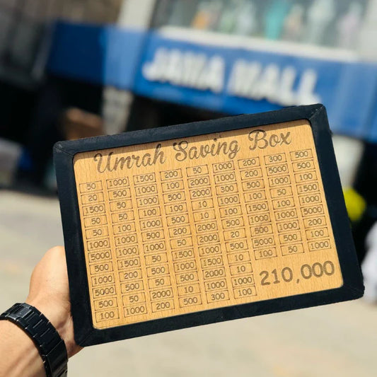 Umrah Saving Box - Wooden Islamic Money Saving Box